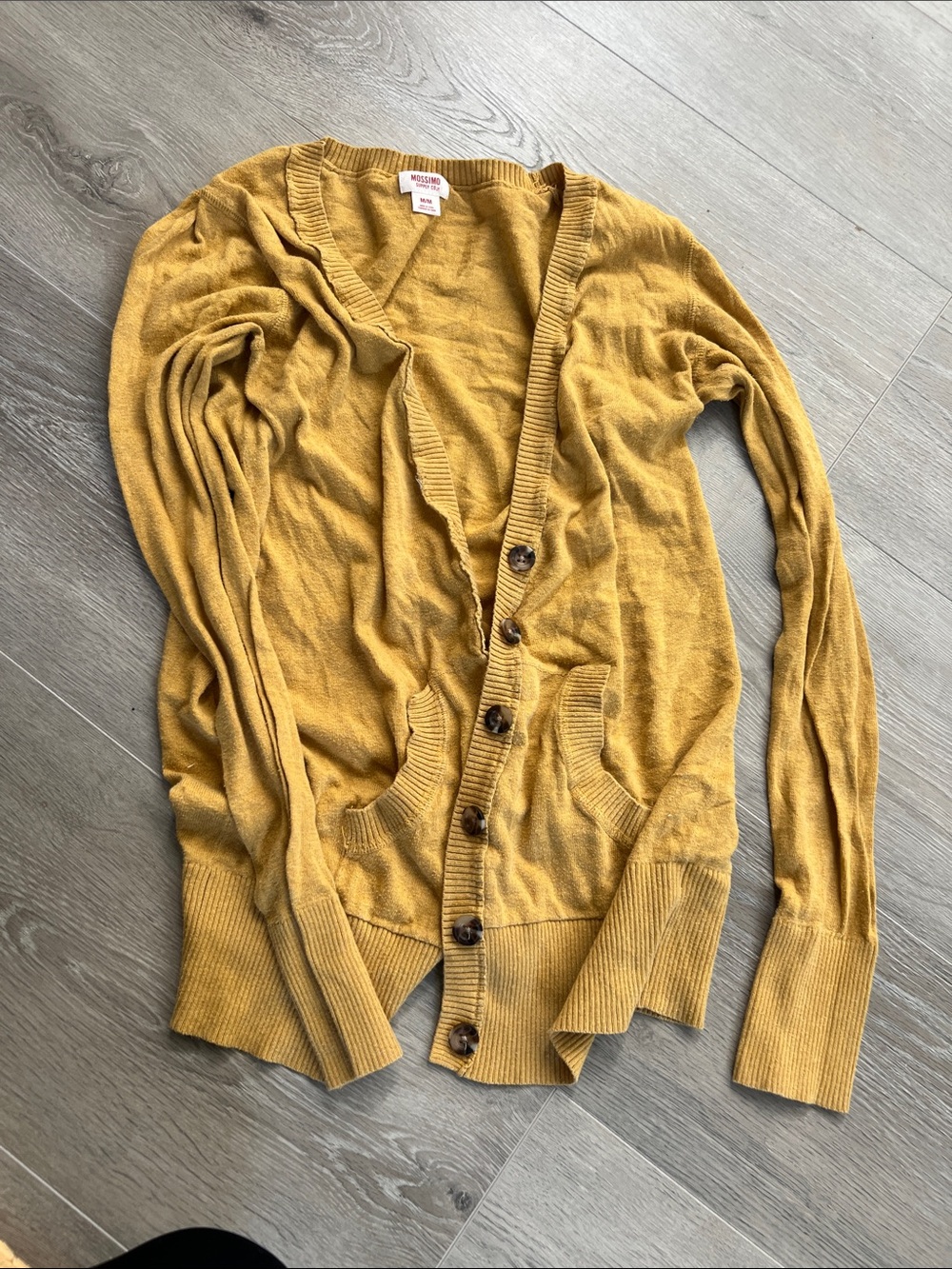 Mossimo Supply Co. Mustard Yellow Button-Front Cardigan